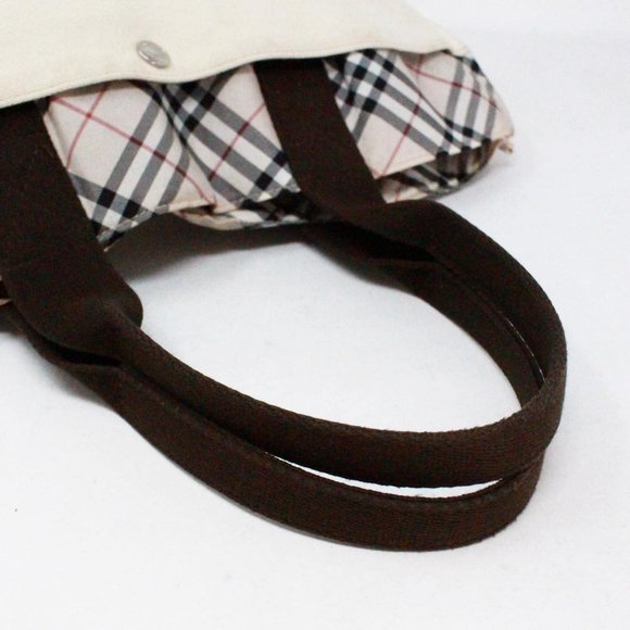 BURBERRY #40290 Ivory Canvas Small Tote Bag - Picture 6 of 8